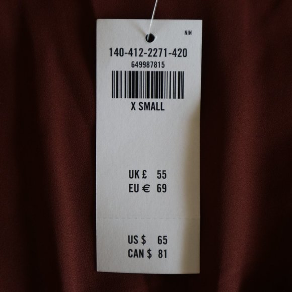 Abercrombie Brown Sweetheart Neckline Button Blouse with Long Sleeves NWT - Picture 6 of 11